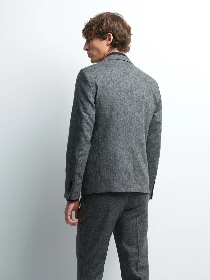 Veste coordonnable slim en laine mélangé