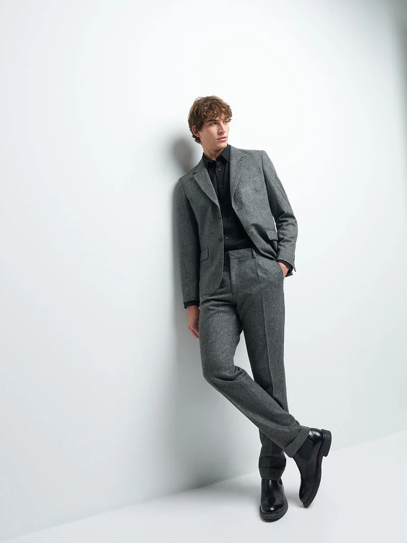 Veste coordonnable slim en laine mélangé