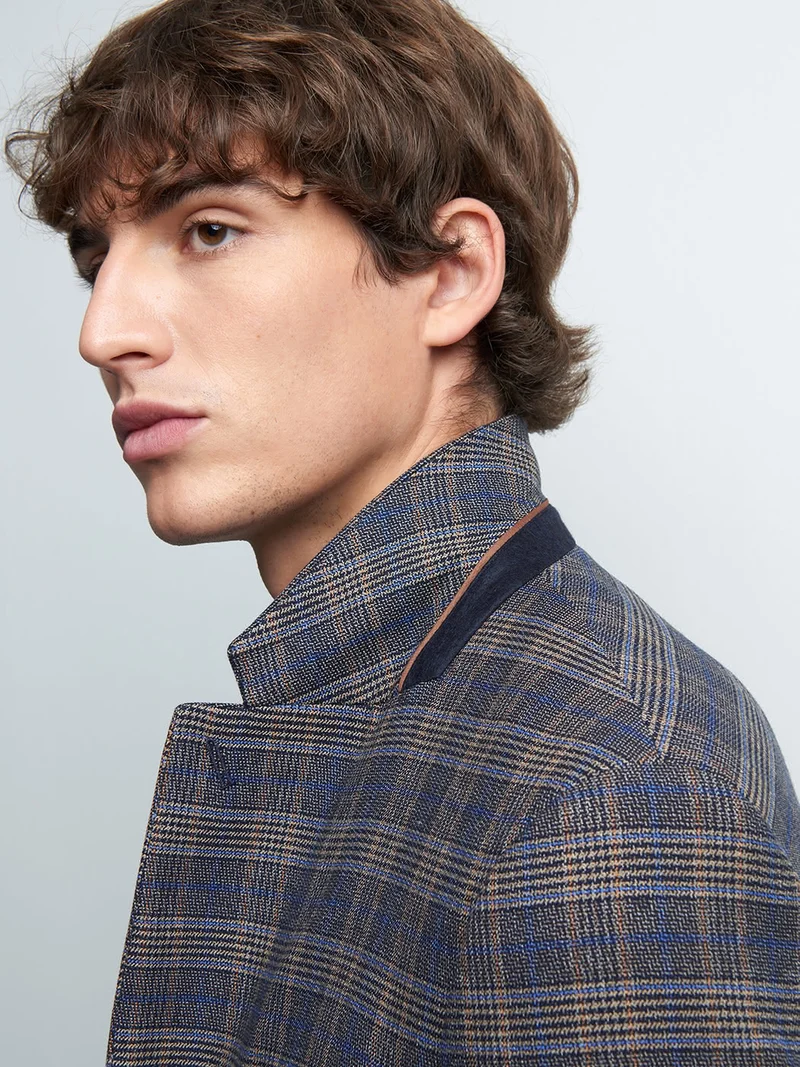 Veste coordonnable extraslim à carreaux