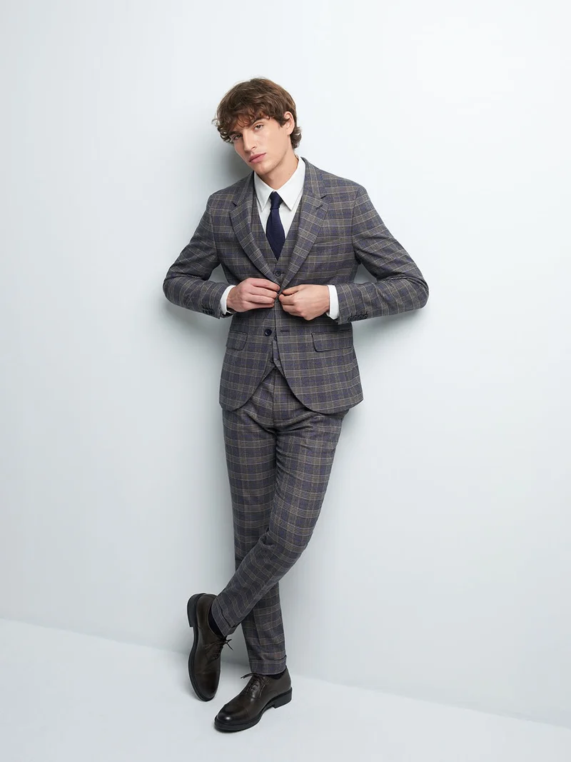 Veste coordonnable extraslim à carreaux