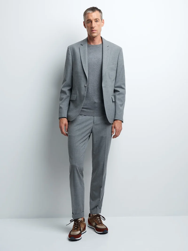 Veste coordonnable slim rayé