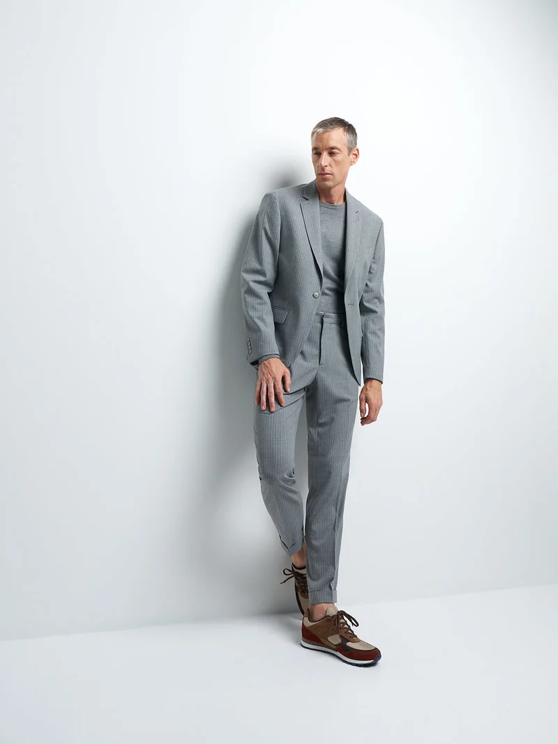 Veste coordonnable slim rayé