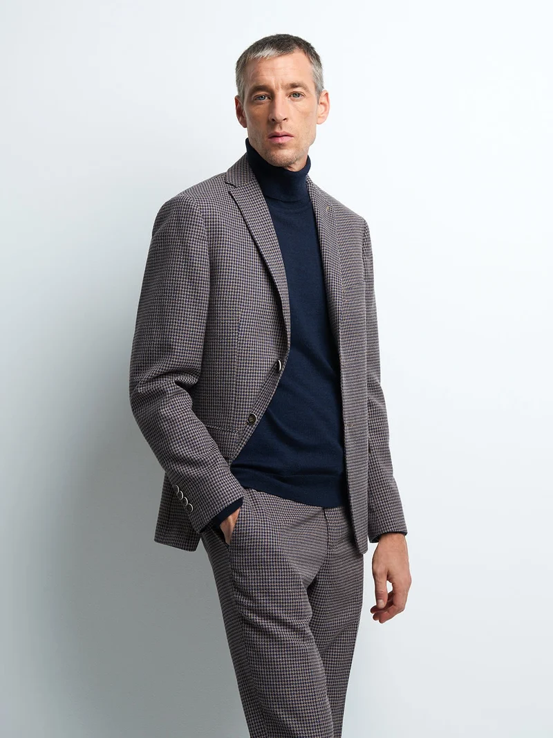 Veste coordonnable slim à carreaux