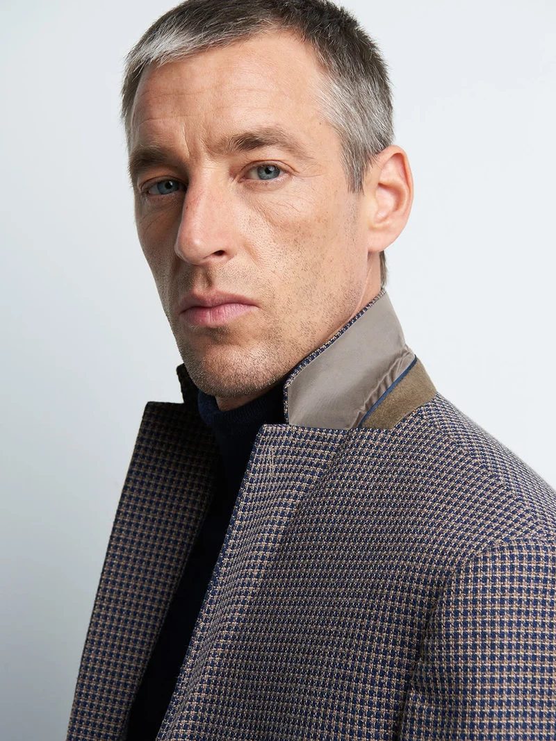 Veste coordonnable slim à carreaux