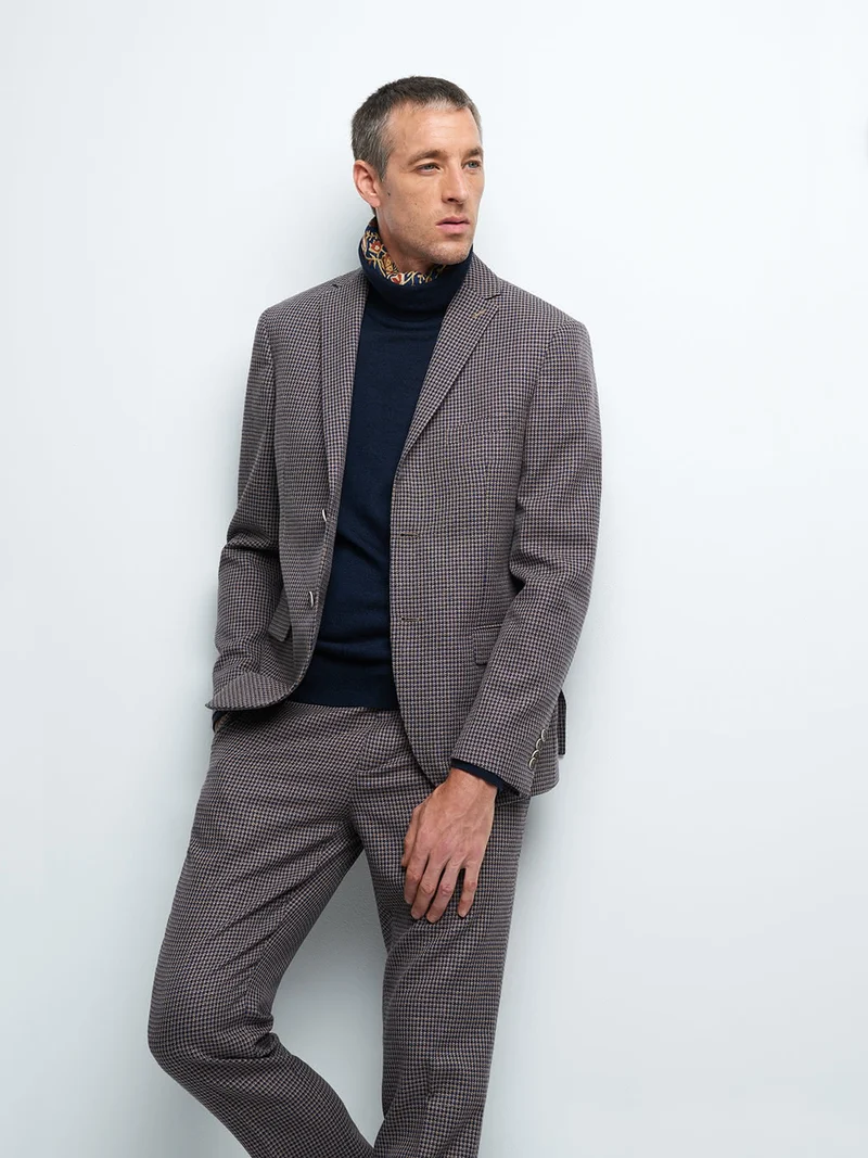 Veste coordonnable slim à carreaux