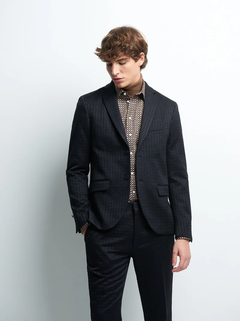 Veste coordonnable slim stretch faux uni