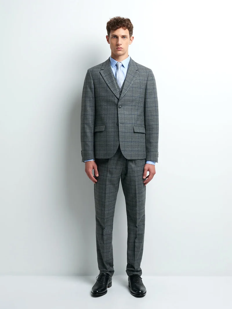 Veste coordonnable slim à carreaux