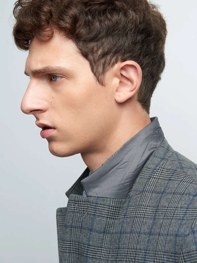 Veste coordonnable slim à carreaux