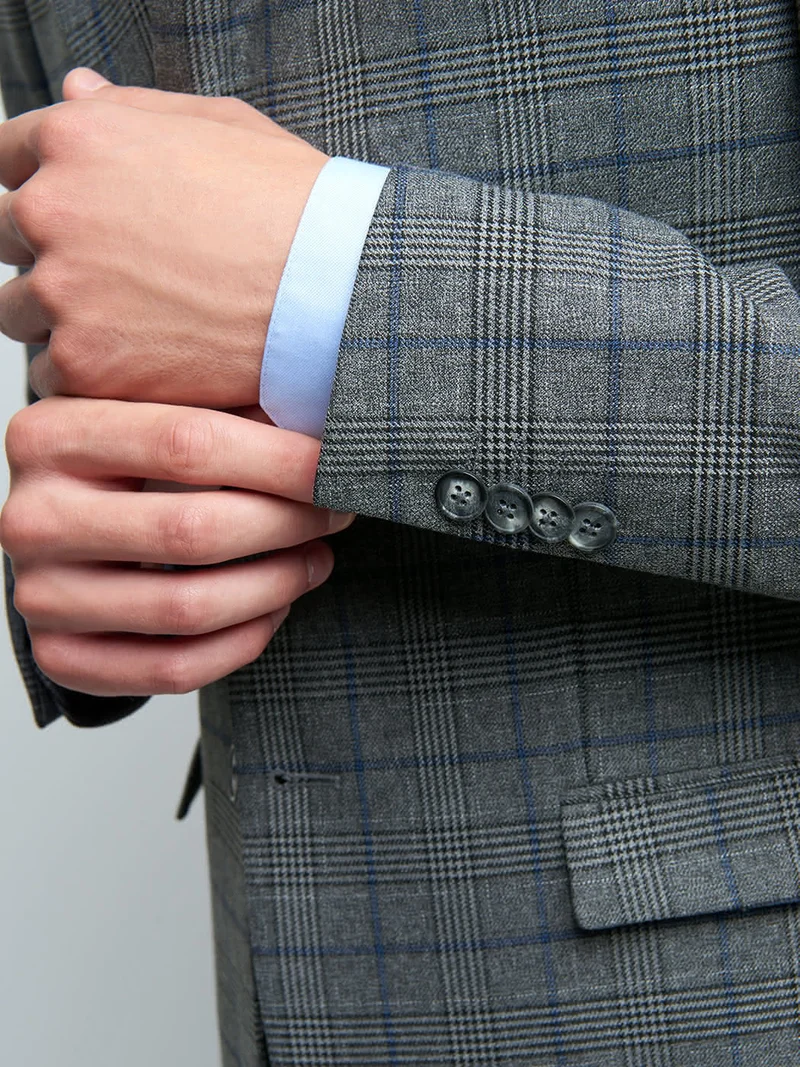 Veste coordonnable slim à carreaux