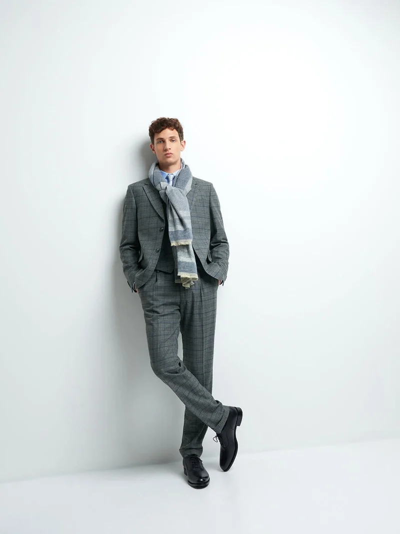 Veste coordonnable slim à carreaux
