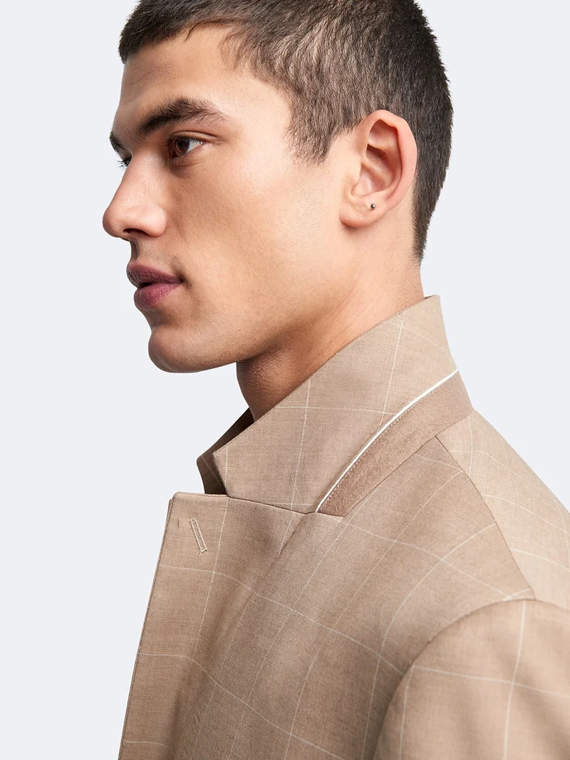 Veste de costume slim à carreaux