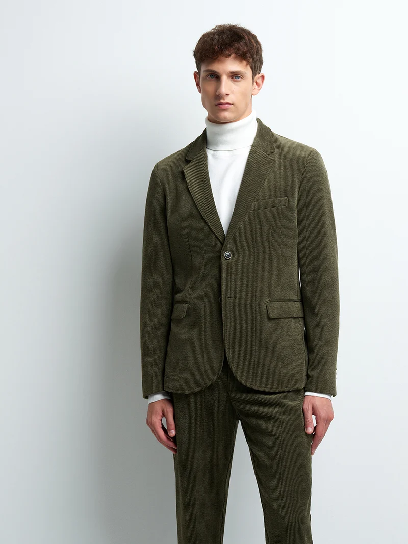 Veste coordonnable slim en velours