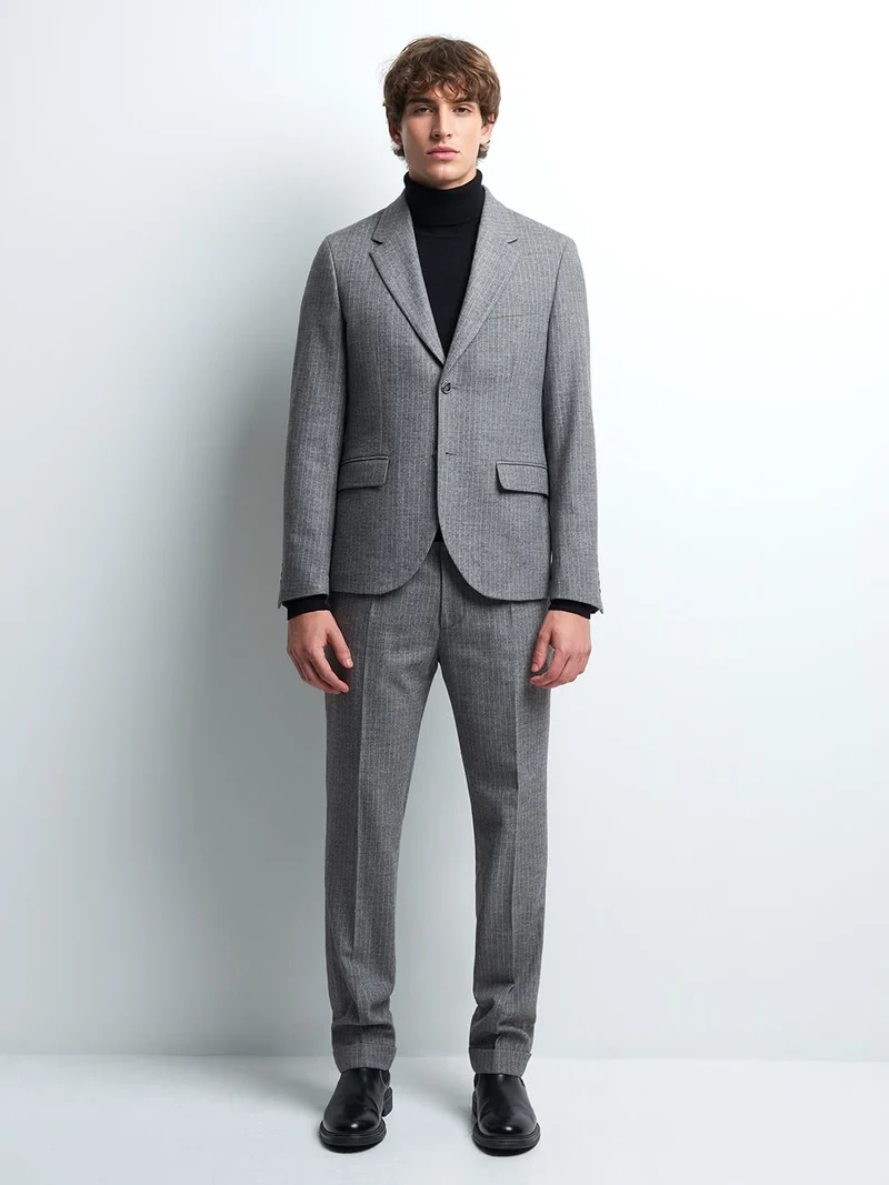 Veste coordonnable slim stretch rayé