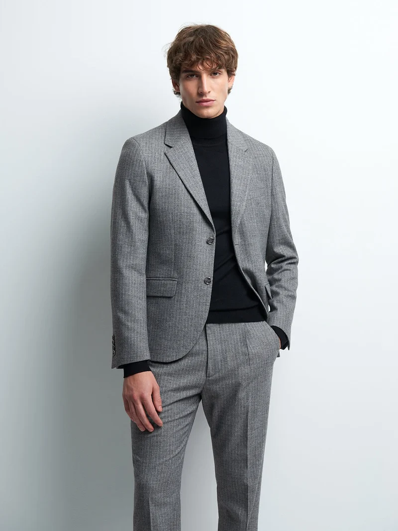 Veste coordonnable slim stretch rayé