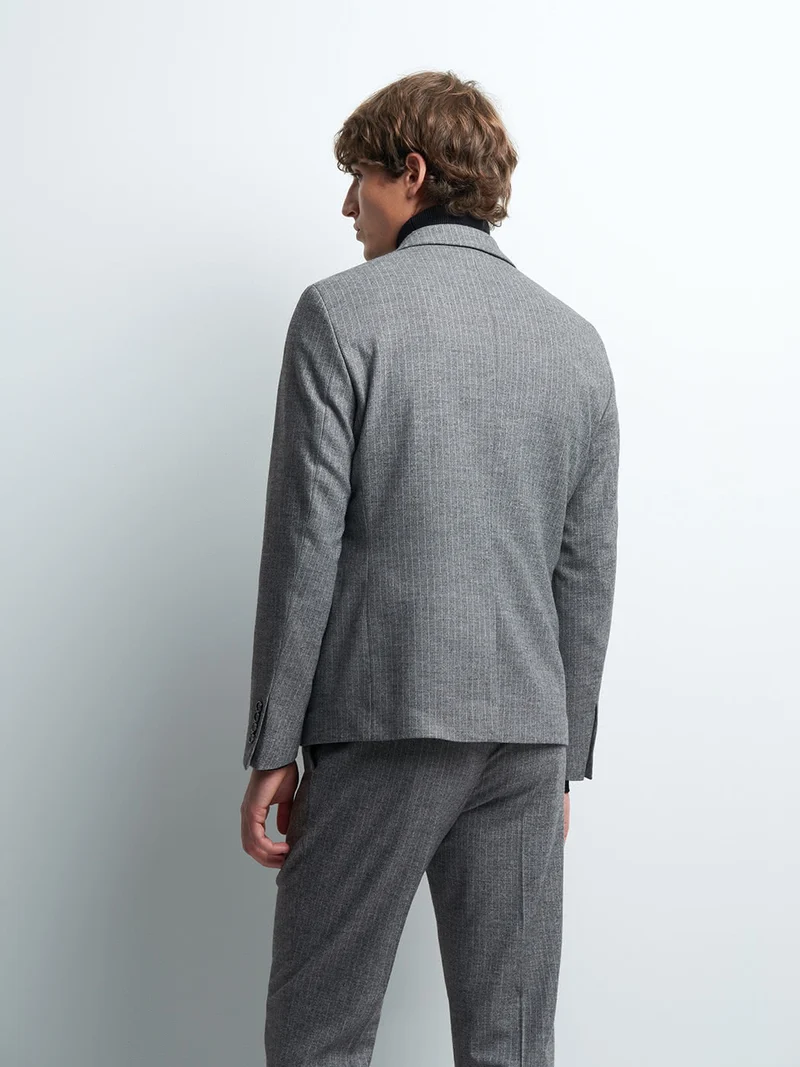 Veste coordonnable slim stretch rayé