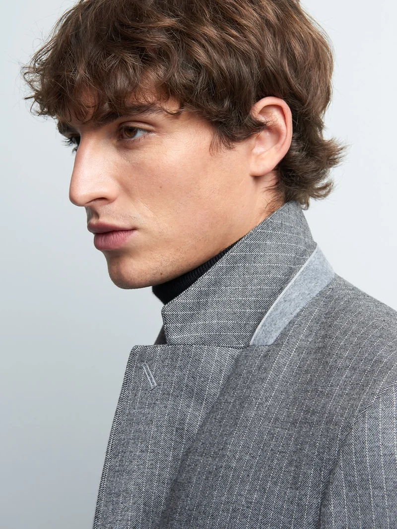 Veste coordonnable slim stretch rayé