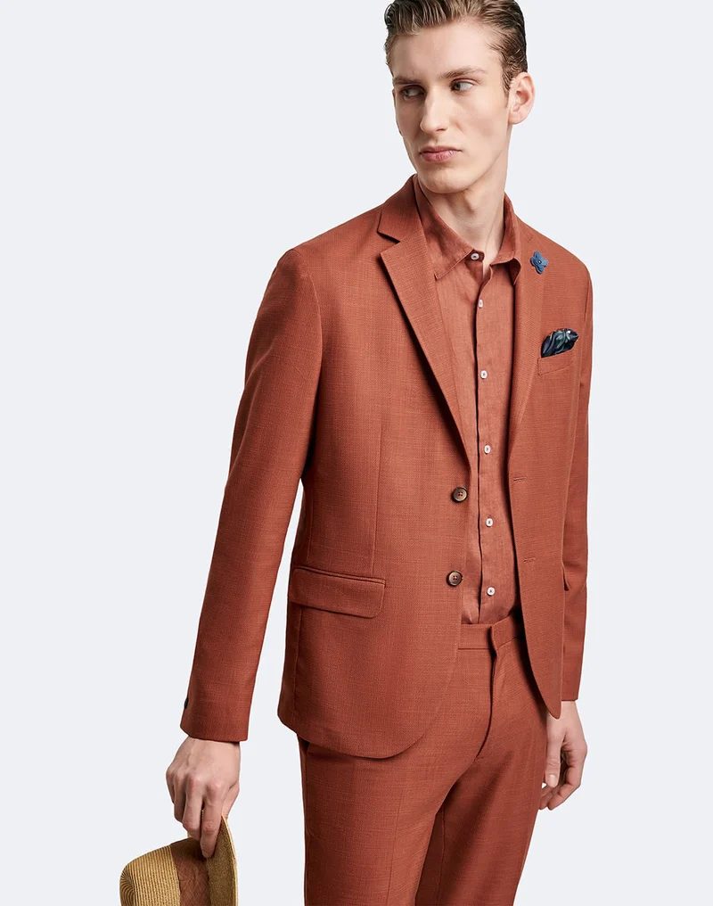Veste de costume slim faux uni