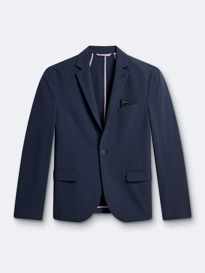 Veste de costume stretch en seersucker
