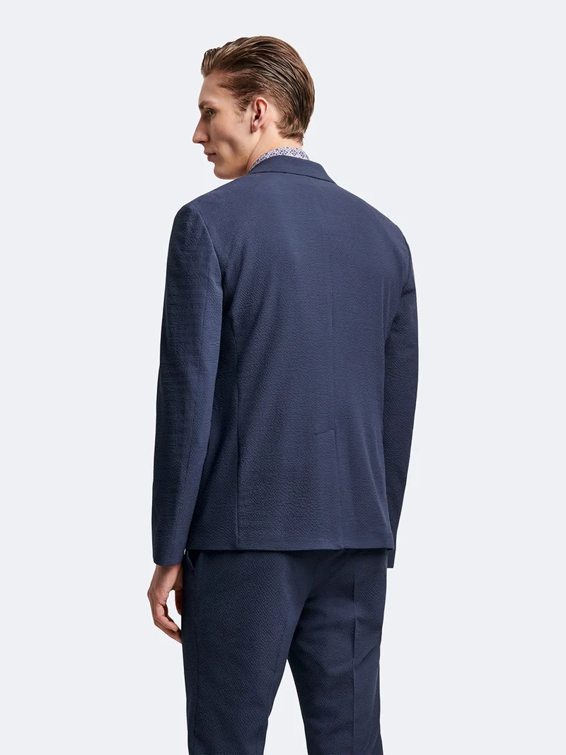 Veste de costume stretch en seersucker