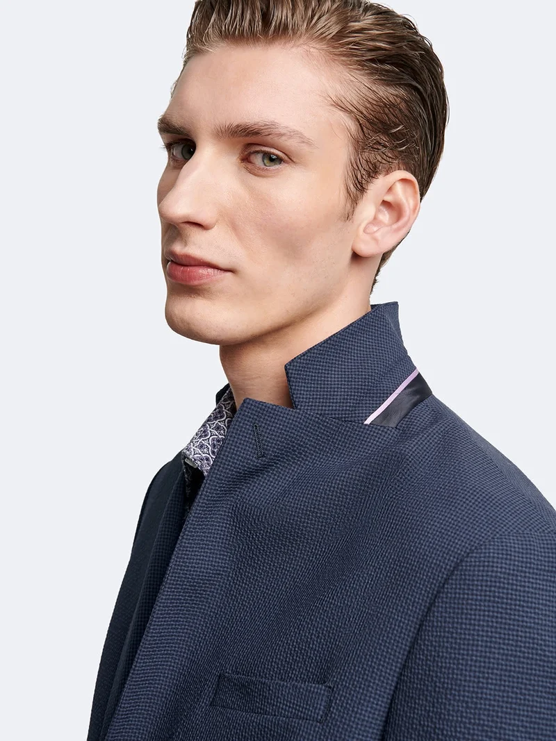 Veste de costume stretch en seersucker