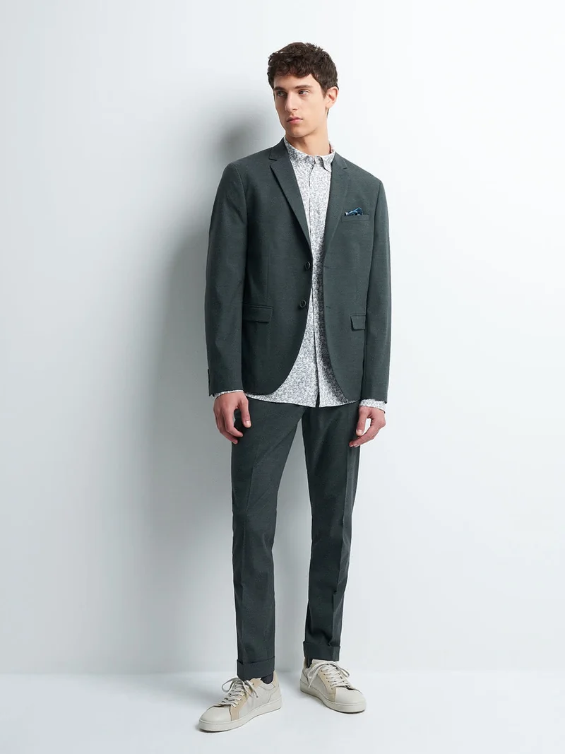 Veste coordonnable slim faux uni
