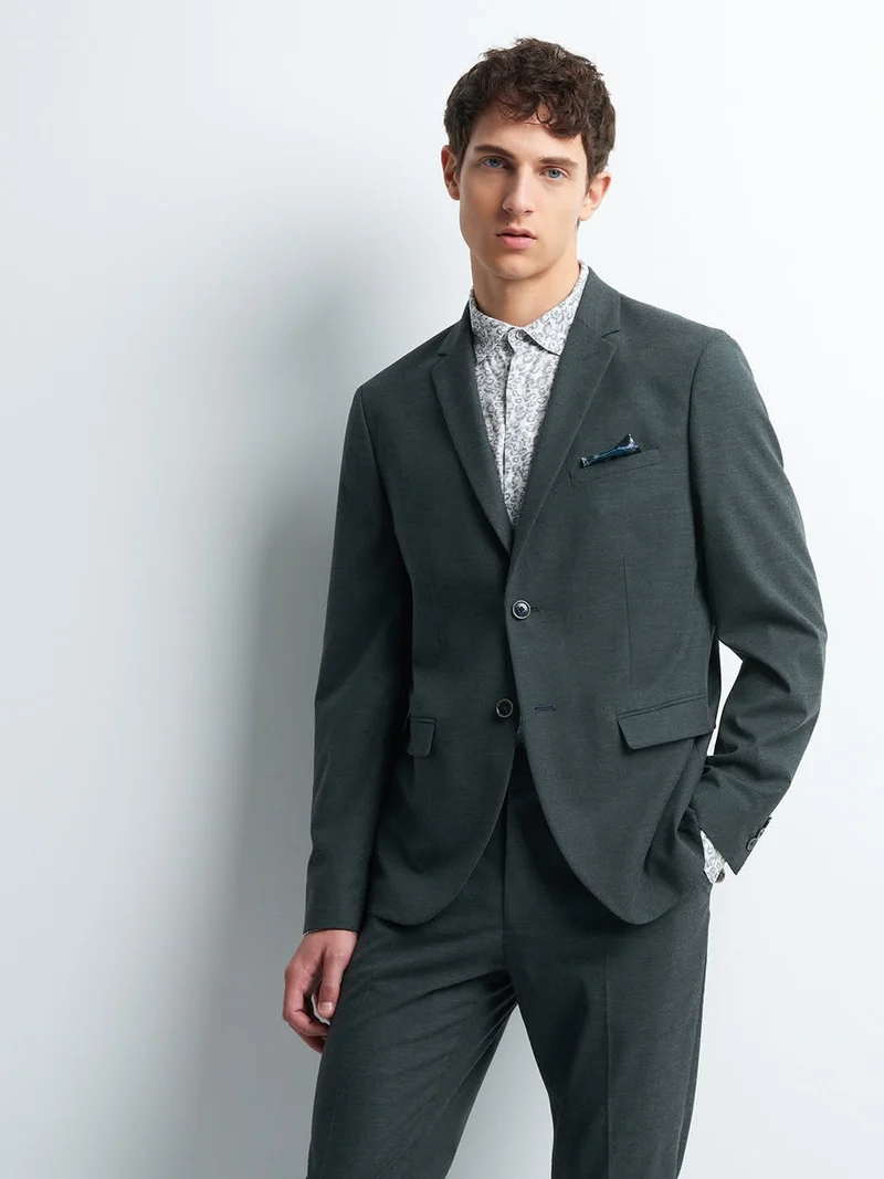 Veste coordonnable slim faux uni