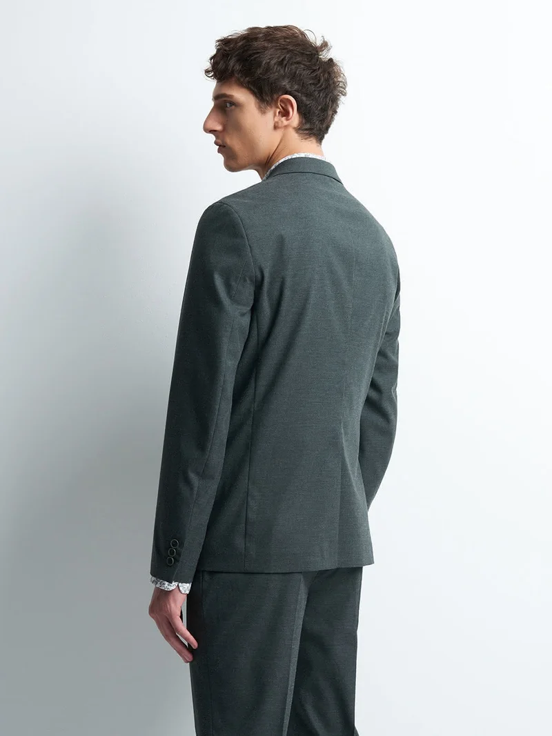 Veste coordonnable slim faux uni