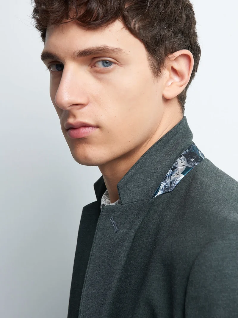 Veste coordonnable slim faux uni