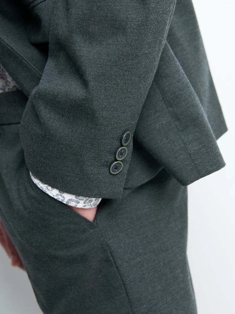 Veste coordonnable slim faux uni