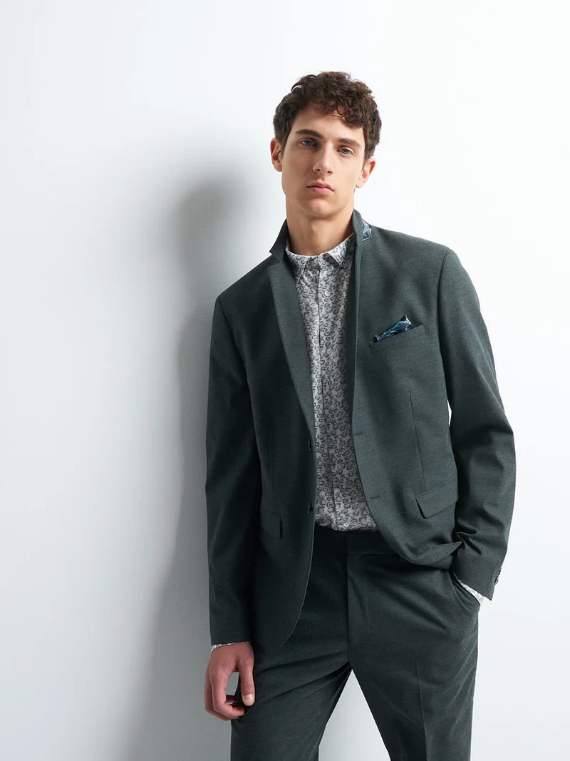 Veste coordonnable slim faux uni