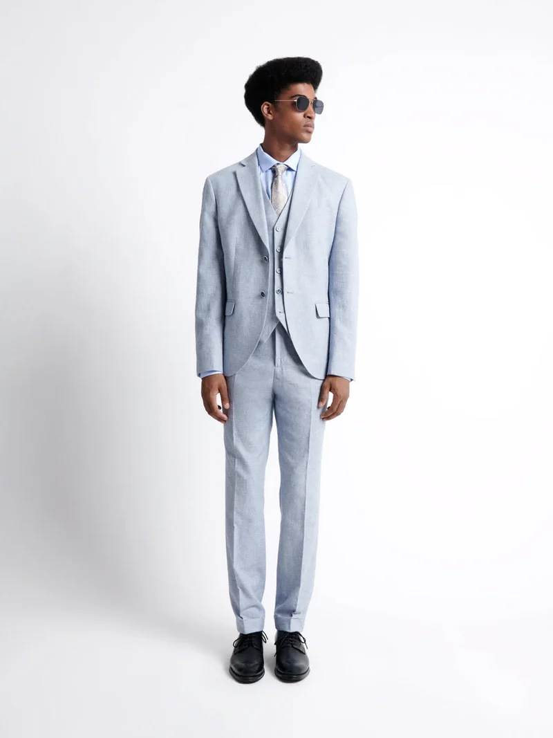 Veste de costume en 100% coton lin