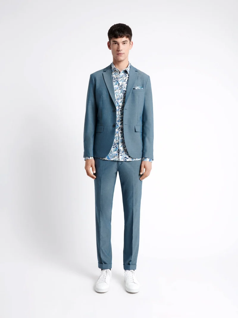 Veste de costume faux uni stretch