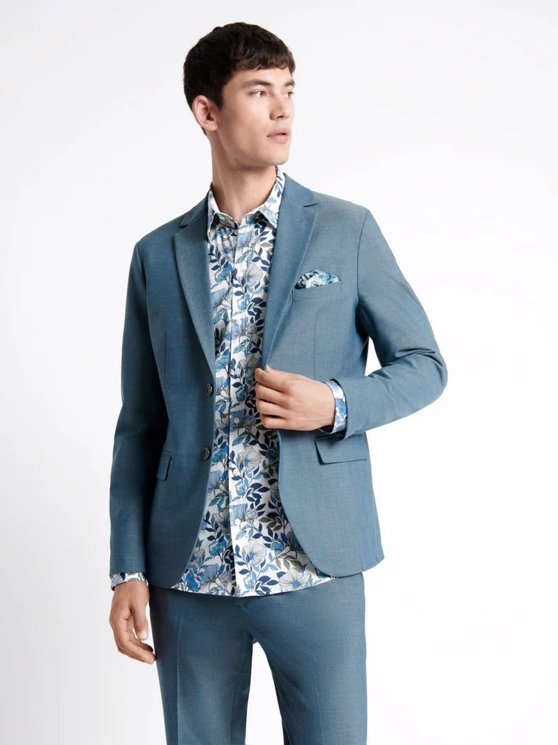Veste de costume faux uni stretch
