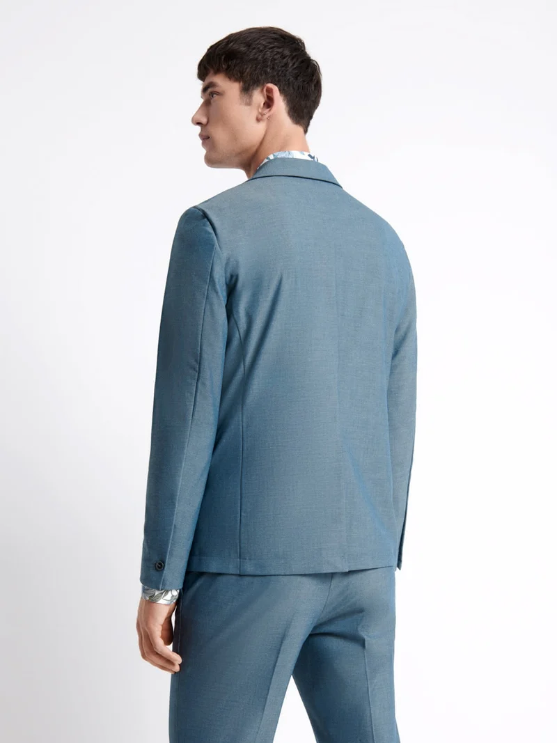 Veste de costume faux uni stretch