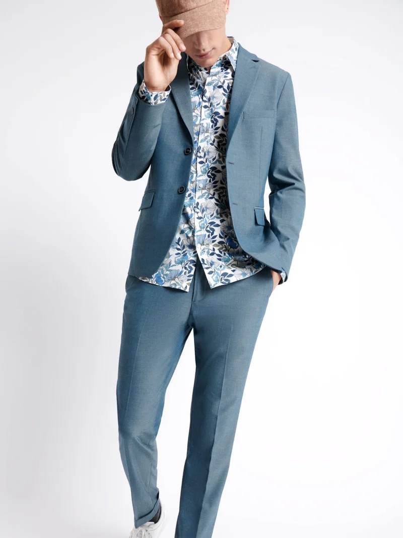 Veste de costume faux uni stretch
