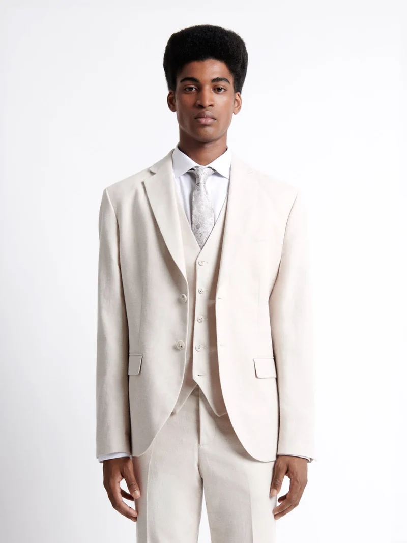 Veste de costume en 100% coton lin