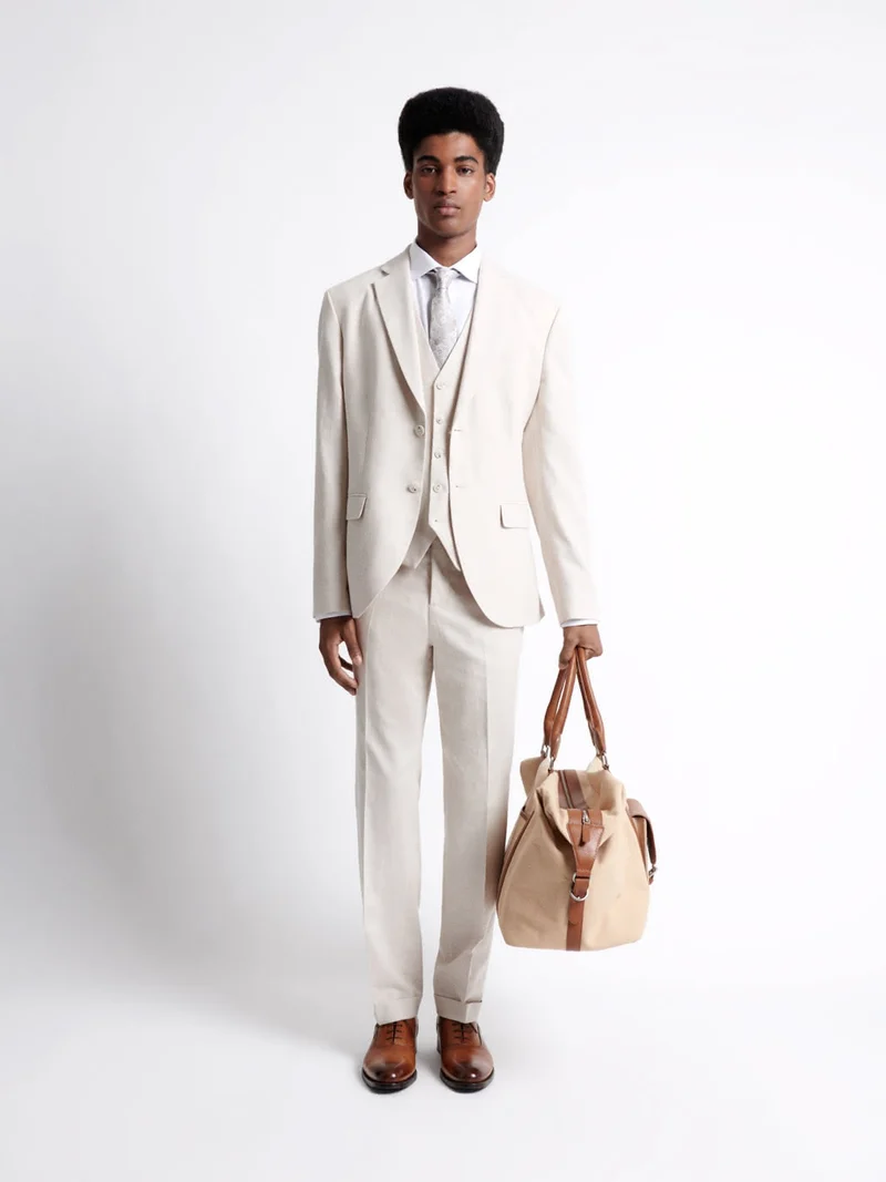 Veste de costume en 100% coton lin