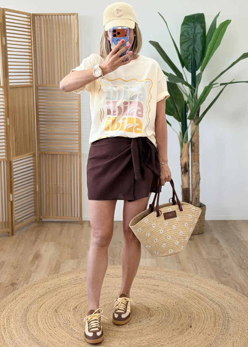 Jupe short Laly choco