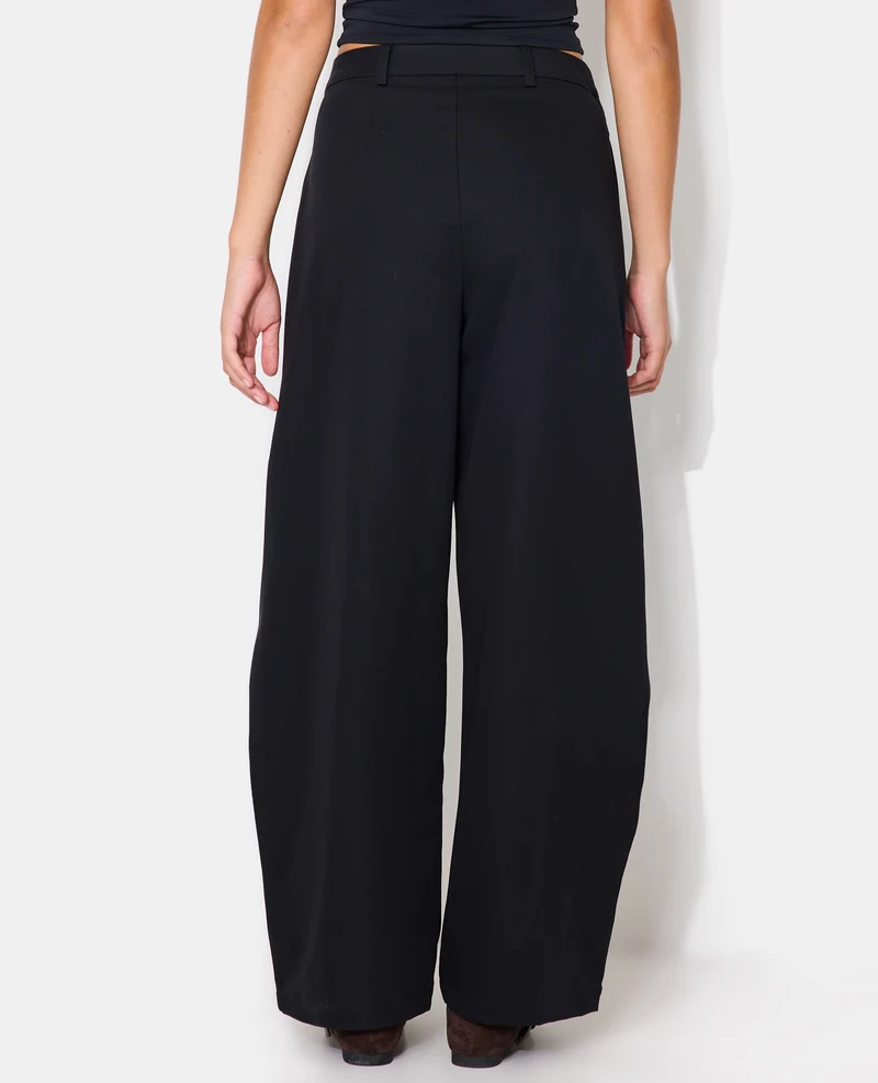 Pantalon city avec plis et pinces effet superposition