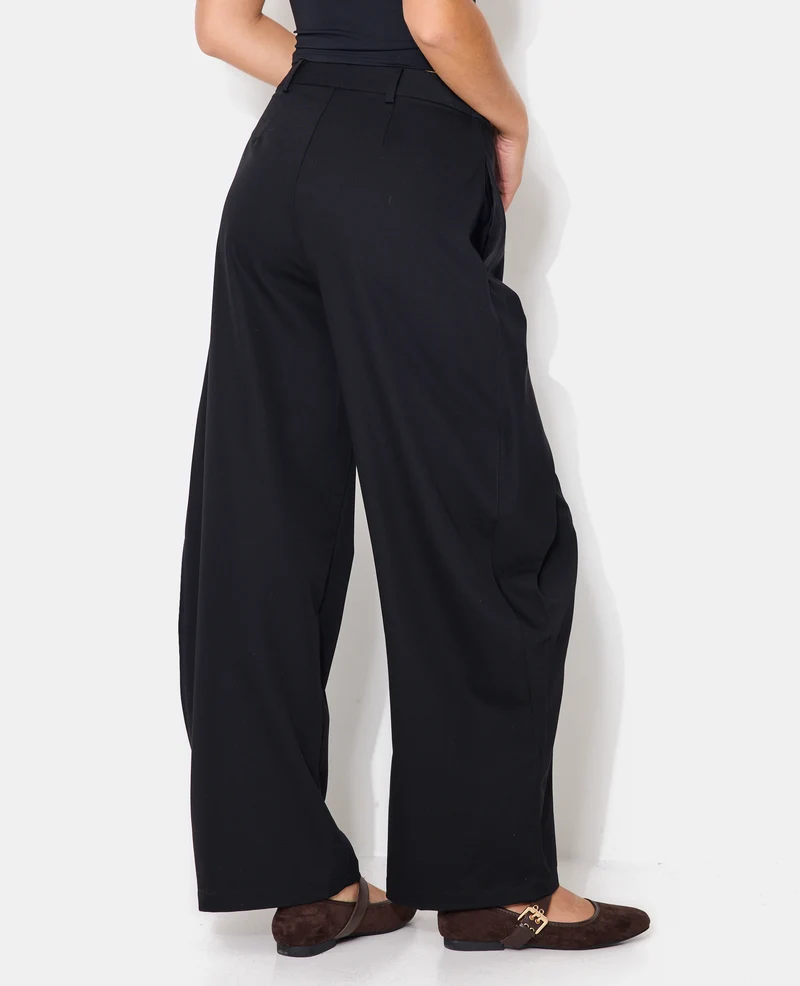 Pantalon city avec plis et pinces effet superposition