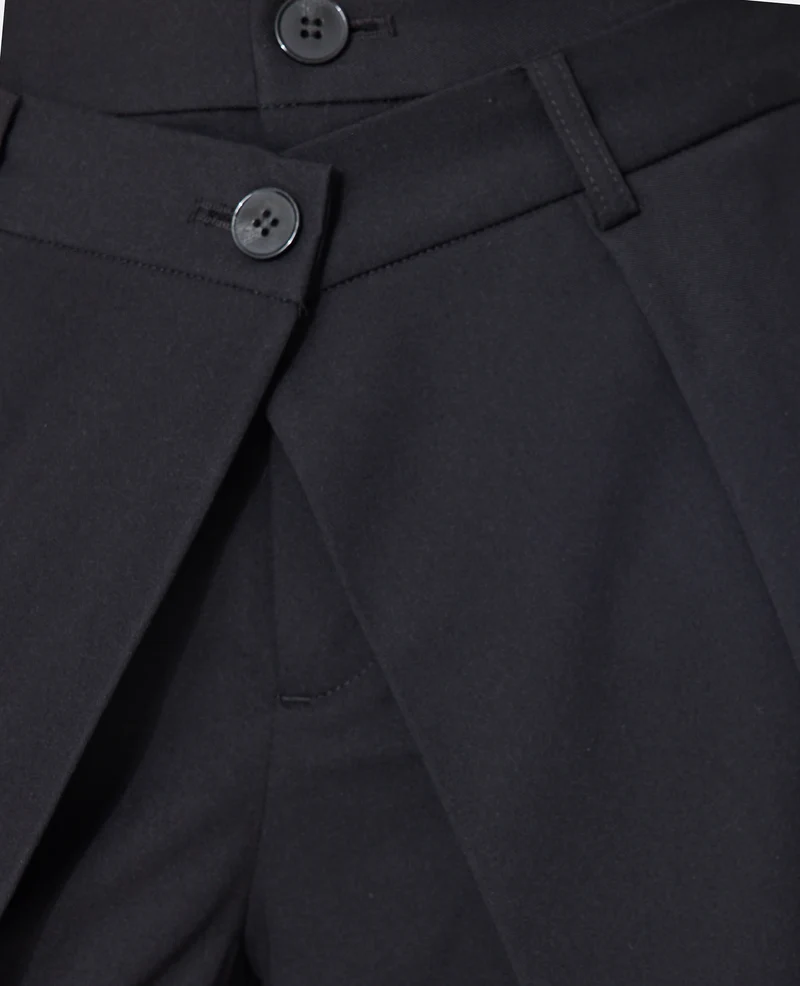 Pantalon city avec plis et pinces effet superposition