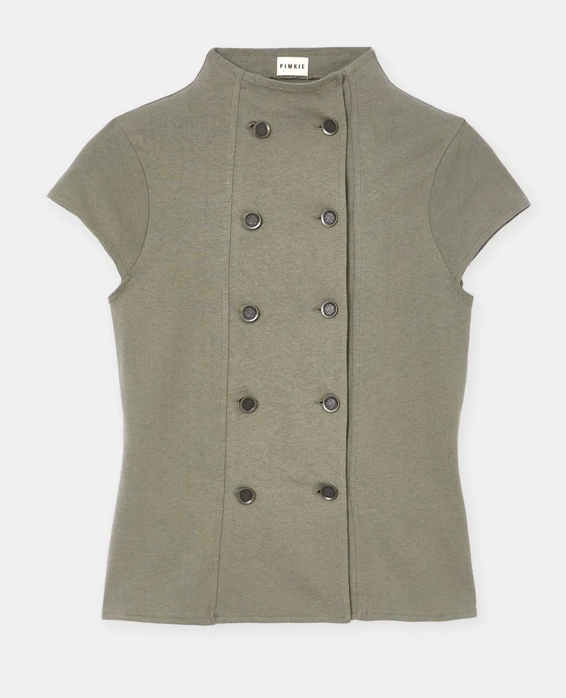T-shirt double boutonnage esprit officier