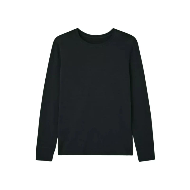 T-shirt manche longue laine merinos Noir