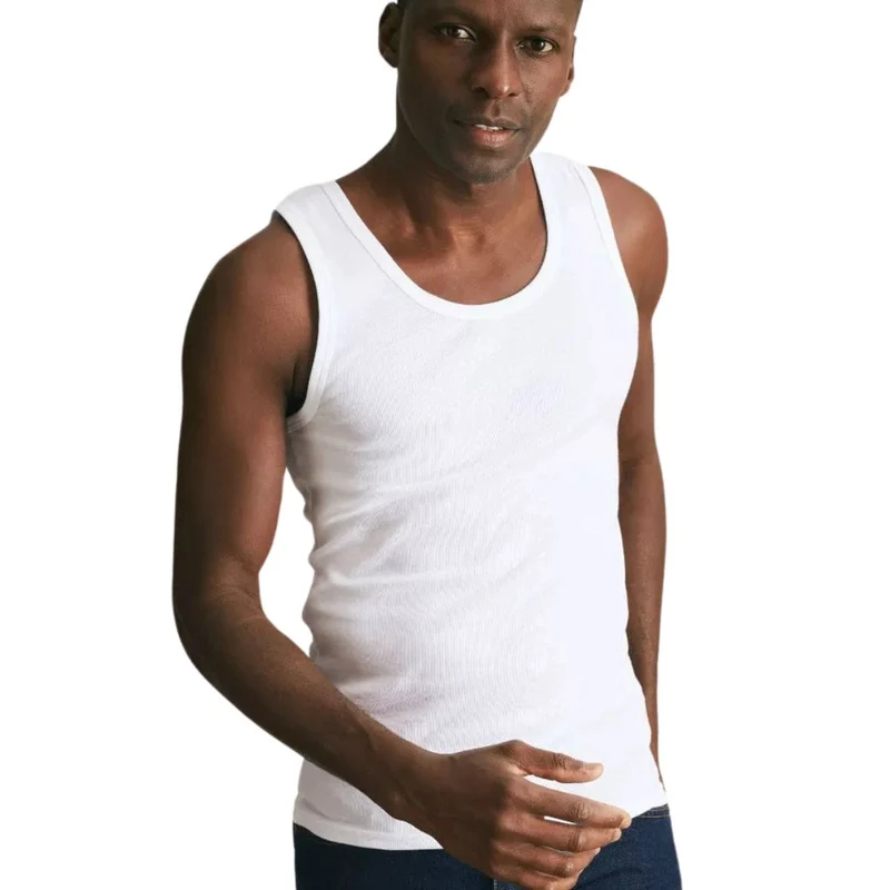 Débardeur homme blanc coton bio