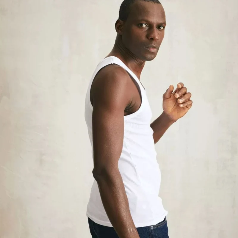 Débardeur homme blanc coton bio