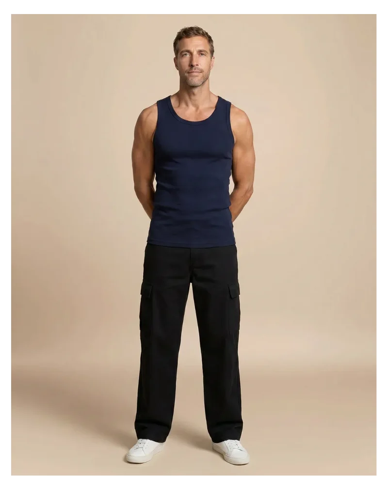 débardeur homme Bleu Marine coton bio