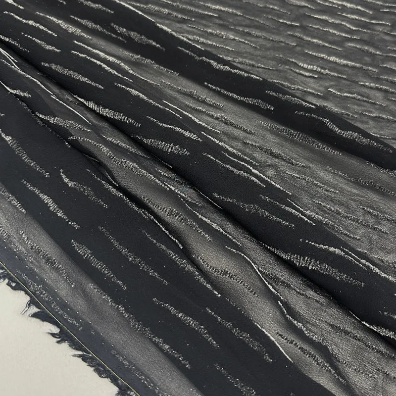 Tissu Crêpe Georgette Dévoré - Métallisé, Eletta