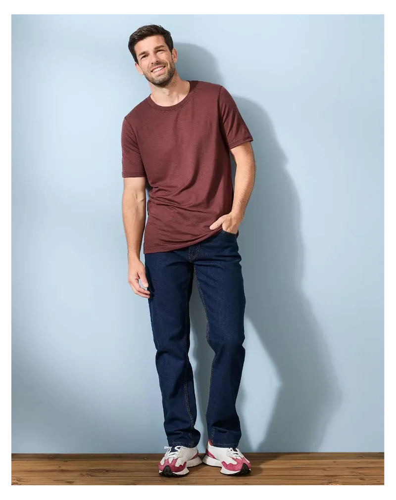 T-shirt laine merinos Homme Marron