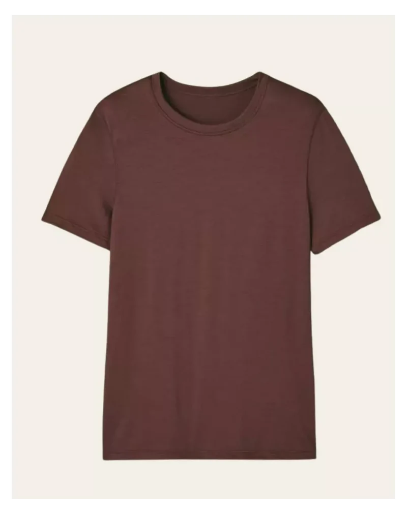 T-shirt laine merinos Homme Marron