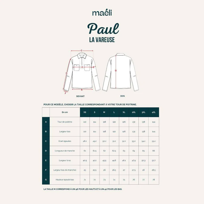 PATRON DE COUTURE PDF | Vareuse Homme Paul | Maéli Paris | FRANÇAIS SEULEMENT